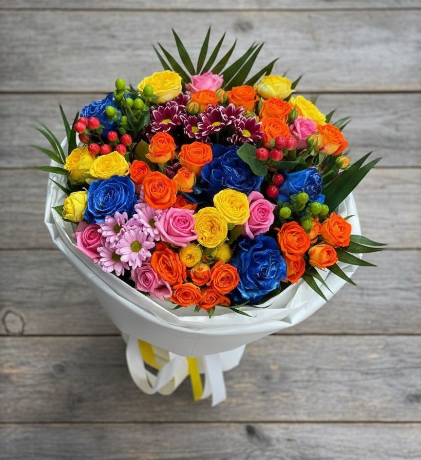 Букет цветов из: Розы и Хризантемы в Никоновское