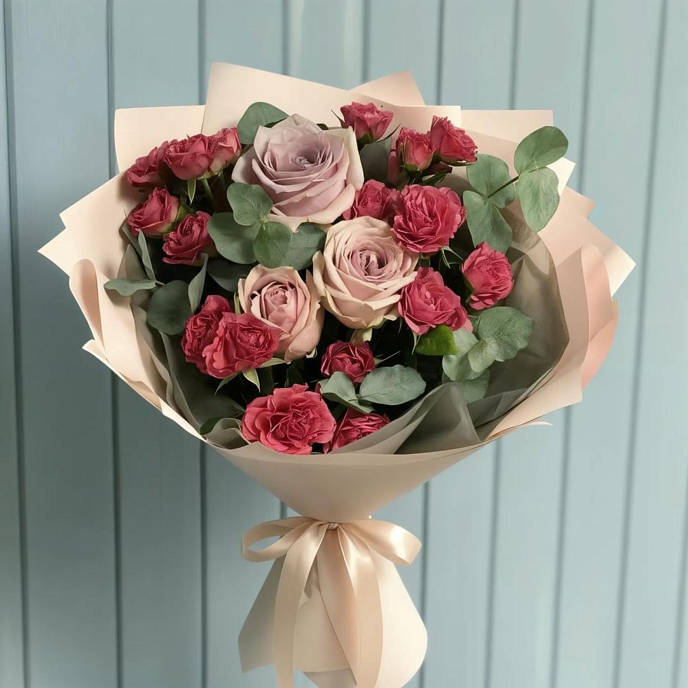 Букет цветов из: Гвоздики и Розы в Никоновское