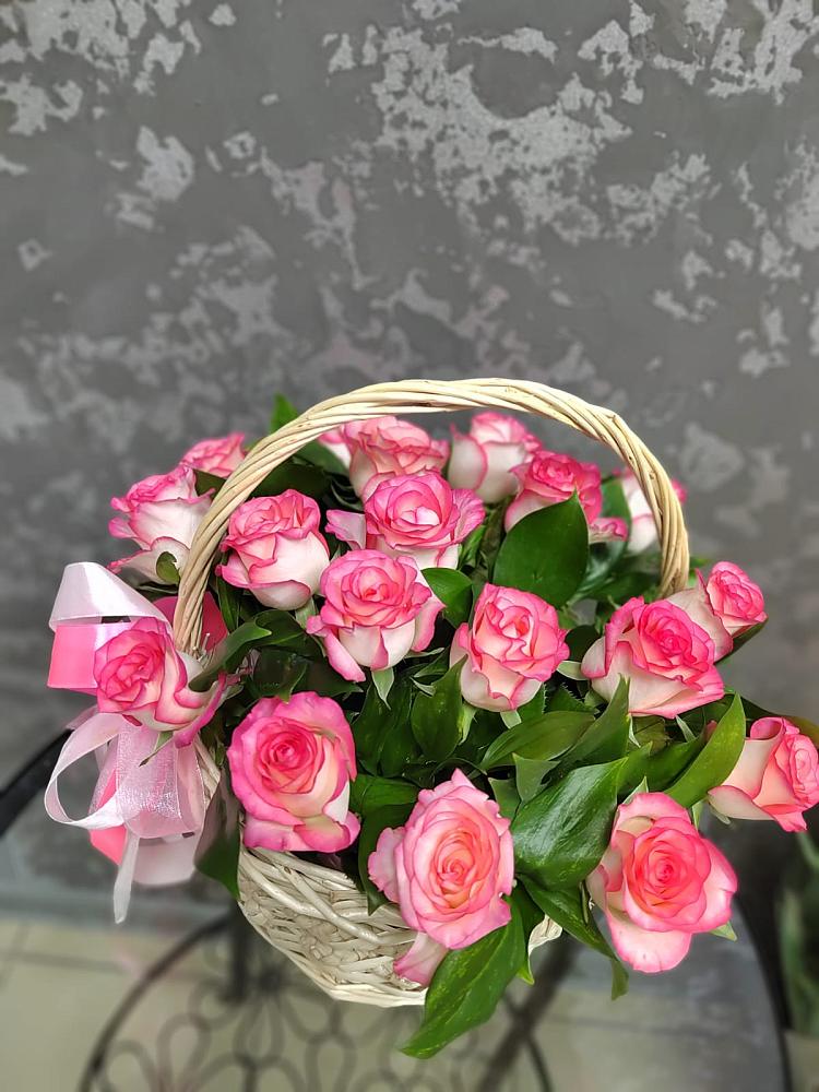 Цветочная композиция из Розы в корзине в Никоновское