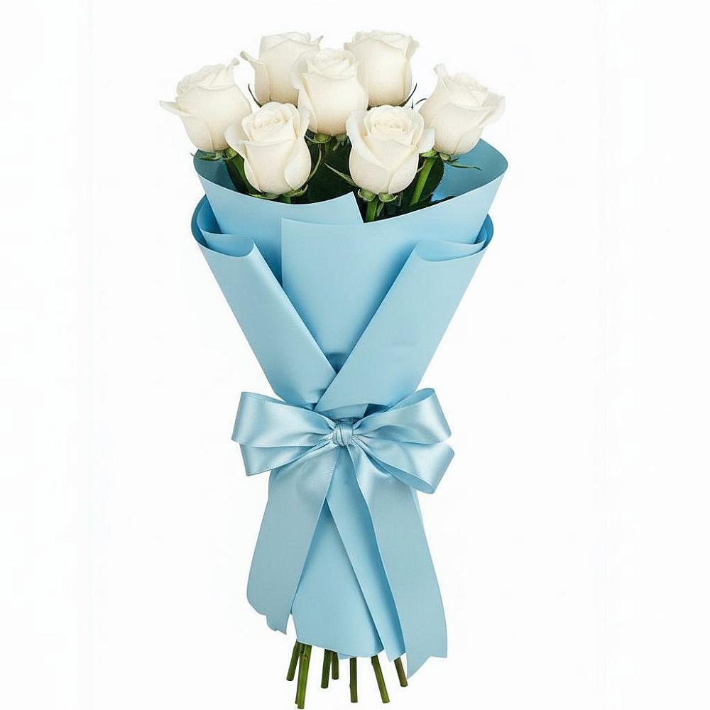 Букет 7 белых роз Проуд в Никоновское