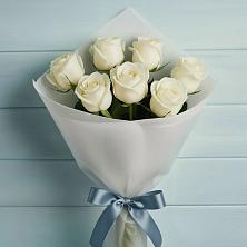 Букет 7 Белых роз Эдлесс Лав в Никоновское