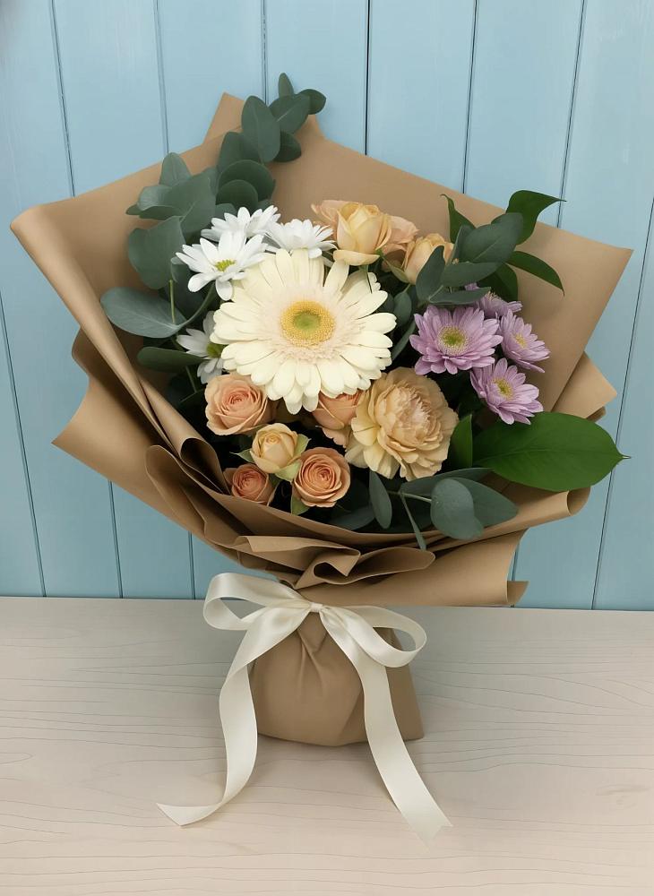 Букет цветов из: Герберы и Хризантемы в Никоновское