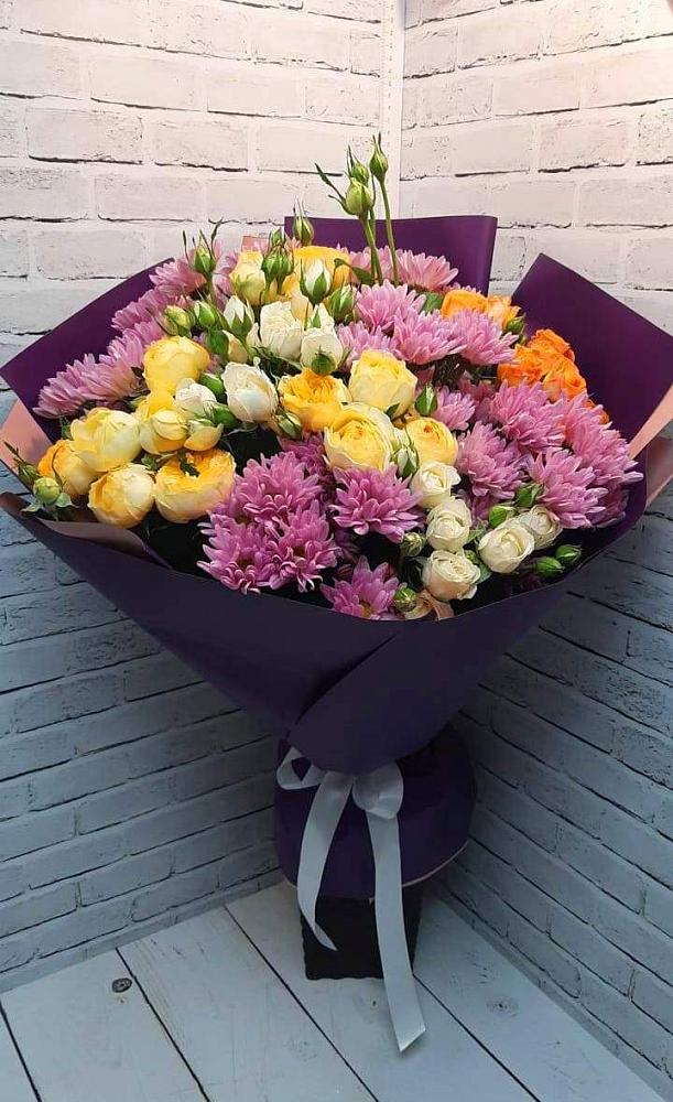 Букет цветов из: Хризантемы и Розы в Никоновское