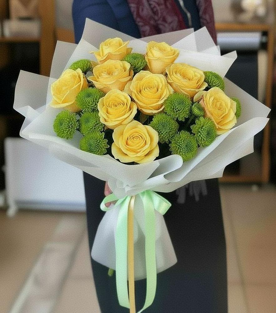 Букет цветов из: Хризантемы и Розы в Никоновское