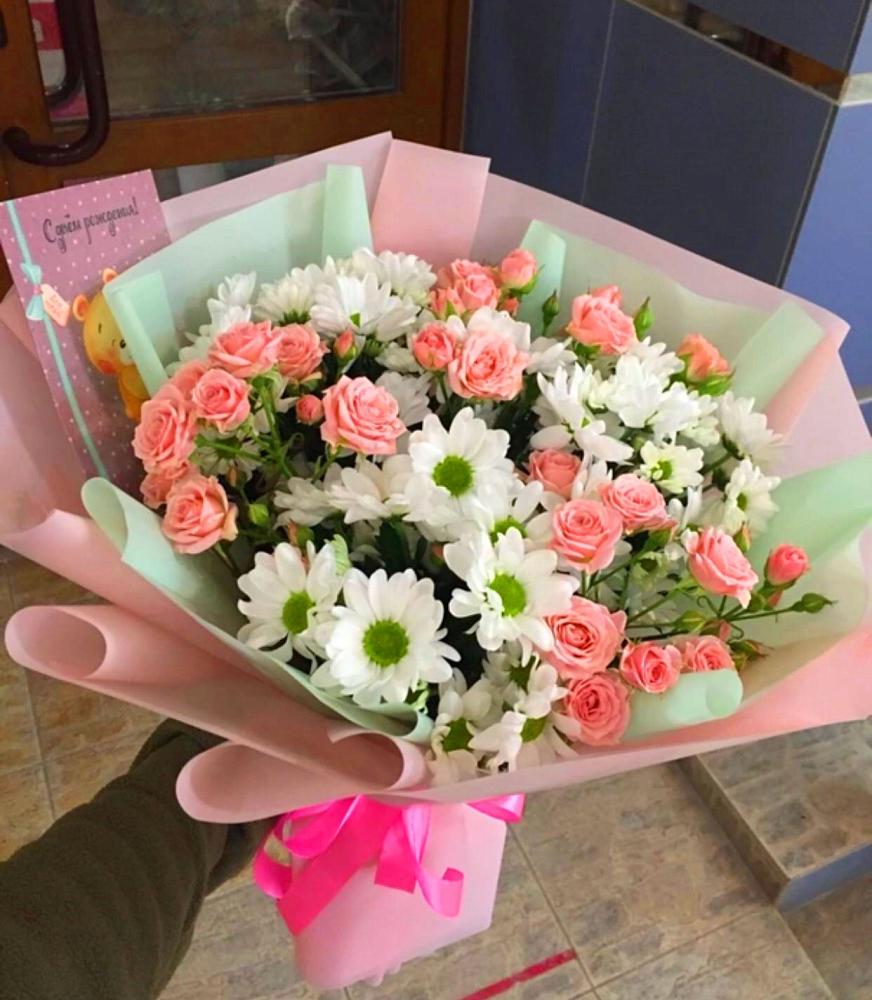 Букет цветов из: Розы и Хризантемы в Никоновское