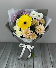 Букет цветов из:  Розы, Герберы и Хризантемы в Никоновское