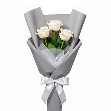 Букет 3 белые розы в Никоновское