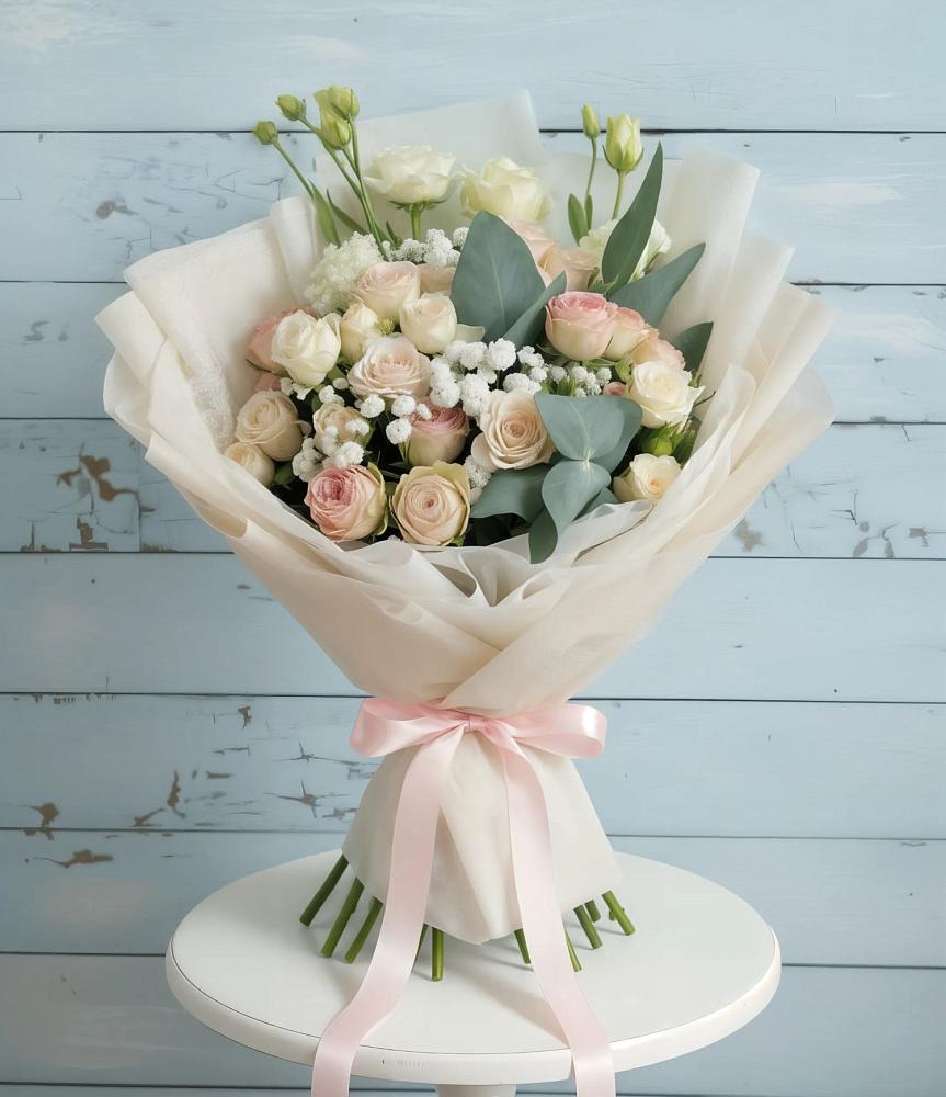 Букет цветов из: Розы и Лизиантусы в Никоновское