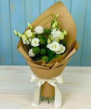 Букет цветов из:  Хризантемы и Лизиантусы #REPLACE_PRED# Никоновское