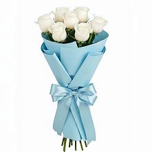 Букет 7 белых роз Проуд в Никоновское