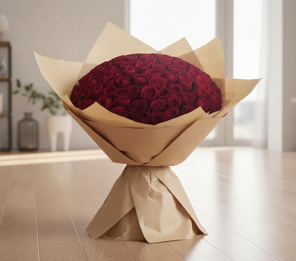 Букет 101 Красная роза в Никоновское