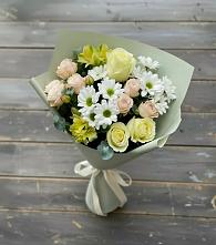 Букет цветов из:  Альстромерии, Розы и Хризантемы в Никоновское
