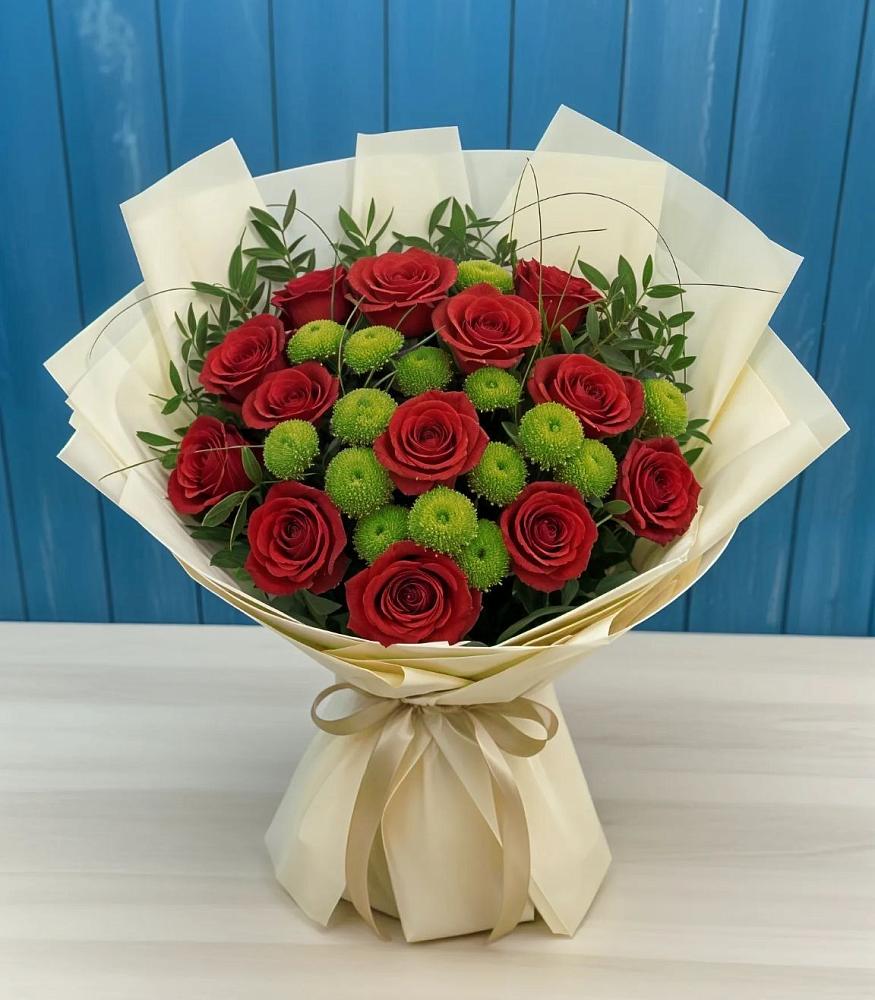 Букет цветов из: Розы и Хризантемы в Никоновское