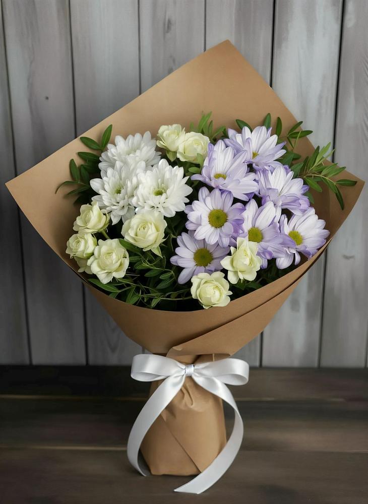 Букет цветов из: Хризантемы и Розы в Никоновское